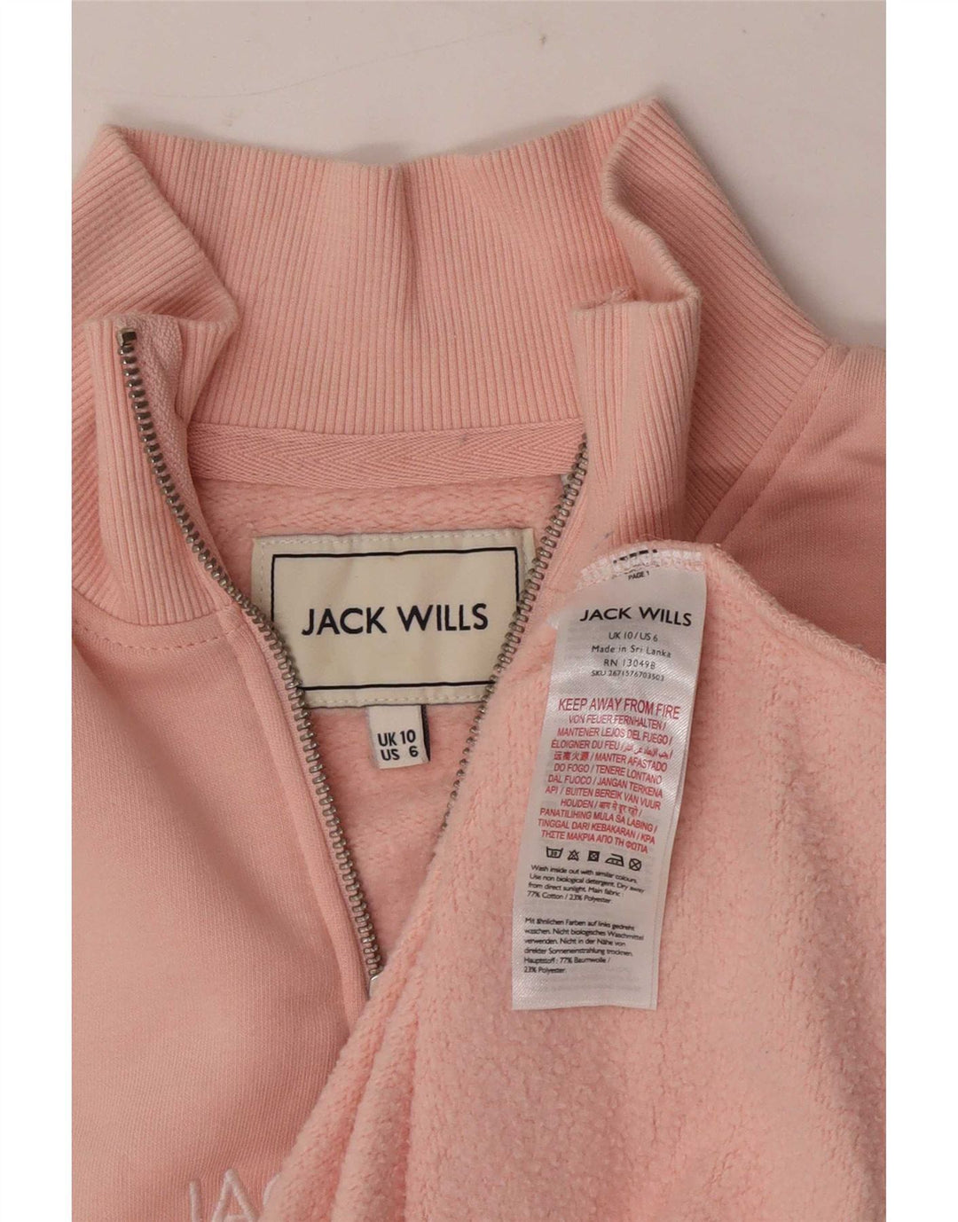 Jack Wills Womens Oversized Graphic Sweatshirt Jumper UK 10 Small Pink