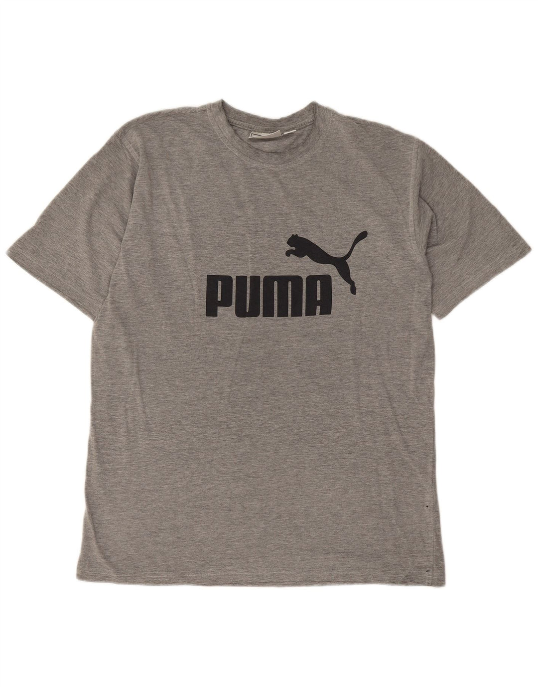 Puma Mens Graphic T-Shirt Top Large Grey Flecked