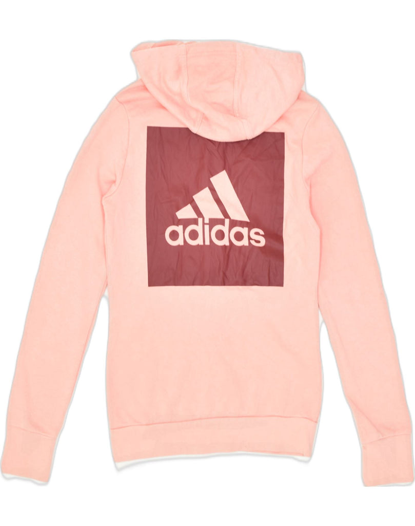 ADIDAS Womens Graphic Zip Hoodie Sweater UK 6 XS Pink | Vintage | Thrift | Second-Hand | Used Clothing | Messina Hembry 