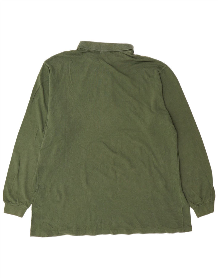 Lacoste Mens Long Sleeve Polo Shirt Size 8 3XL Green Cotton
