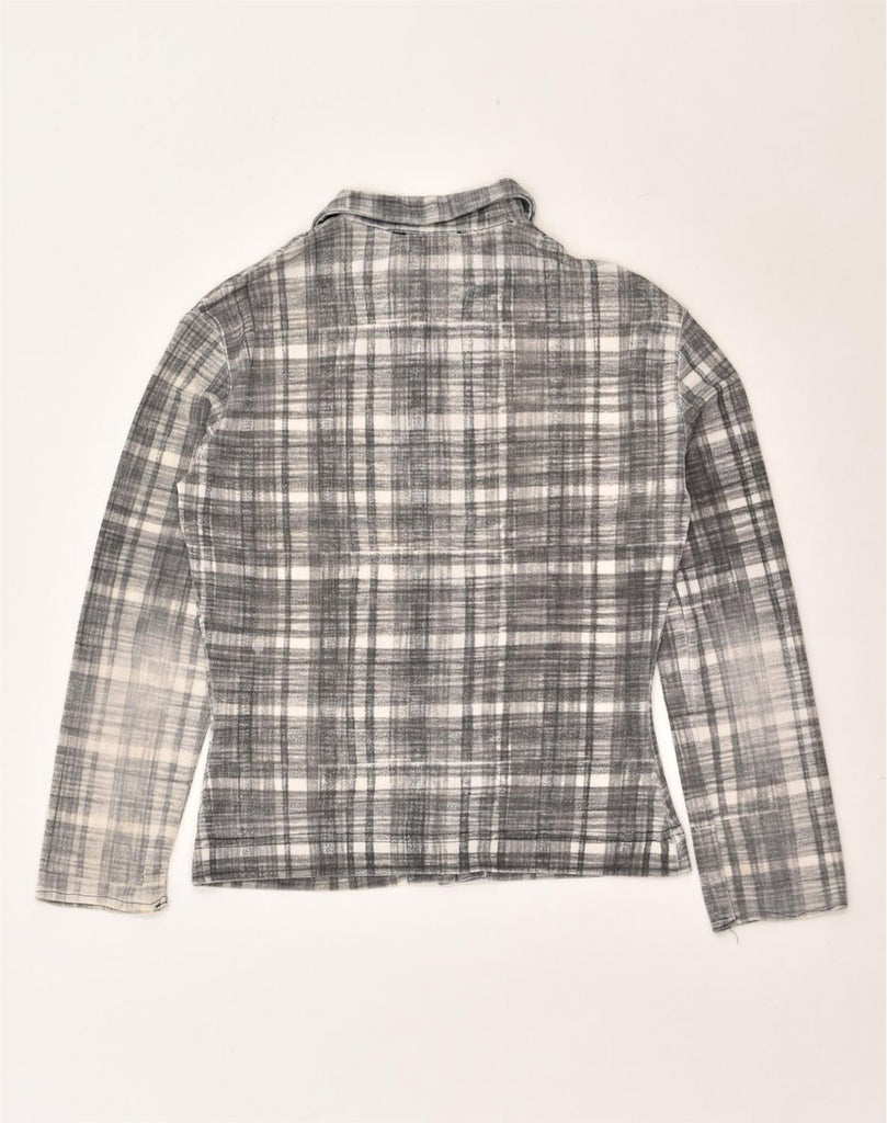 AVANT Womens Shirt UK 10 Small Grey Check Polyester | Vintage Avant | Thrift | Second-Hand Avant | Used Clothing | Messina Hembry 