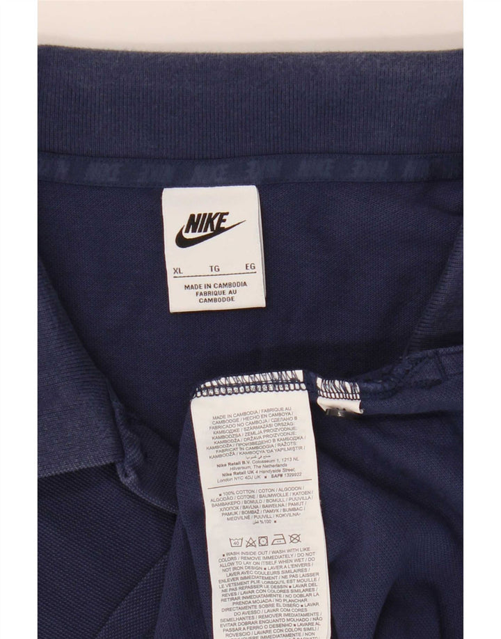 Nike Mens Polo Shirt XL Navy Blue Cotton