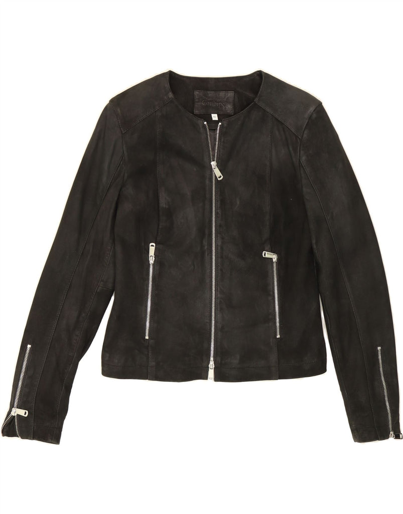 CONBIPEL Womens Leather Jacket IT 42 Medium Black Leather Vintage Conbipel and Second-Hand Conbipel from Messina Hembry 