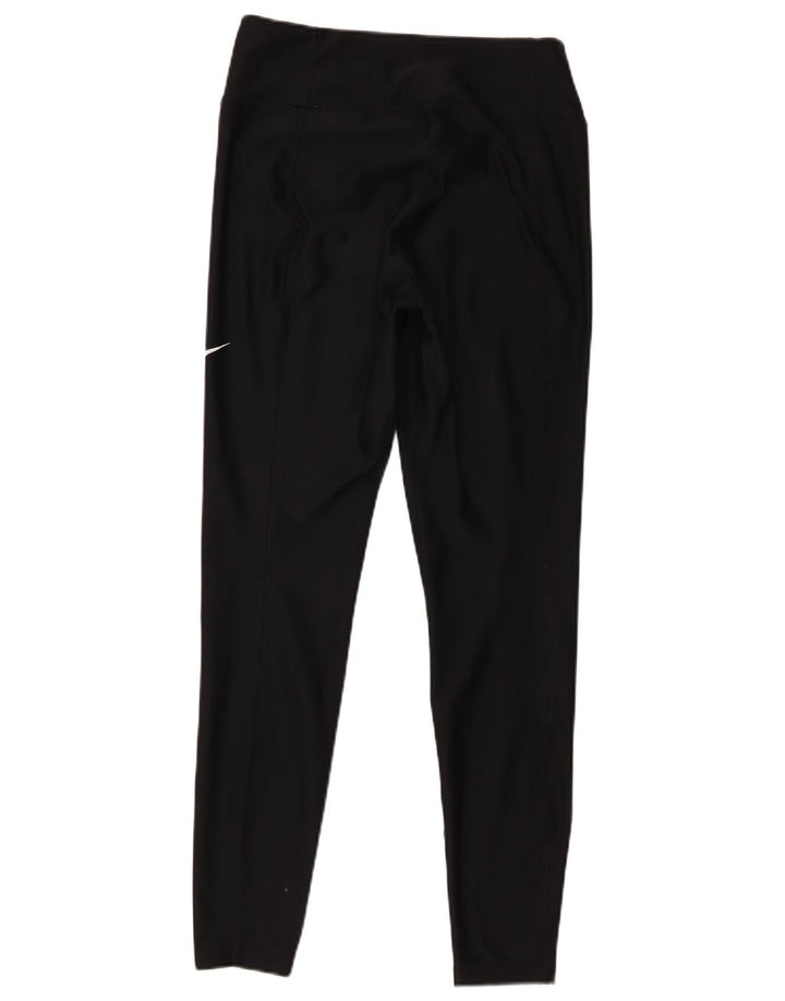 Nike Womens Dri Fit Leggings UK 14 Medium Black Polyester