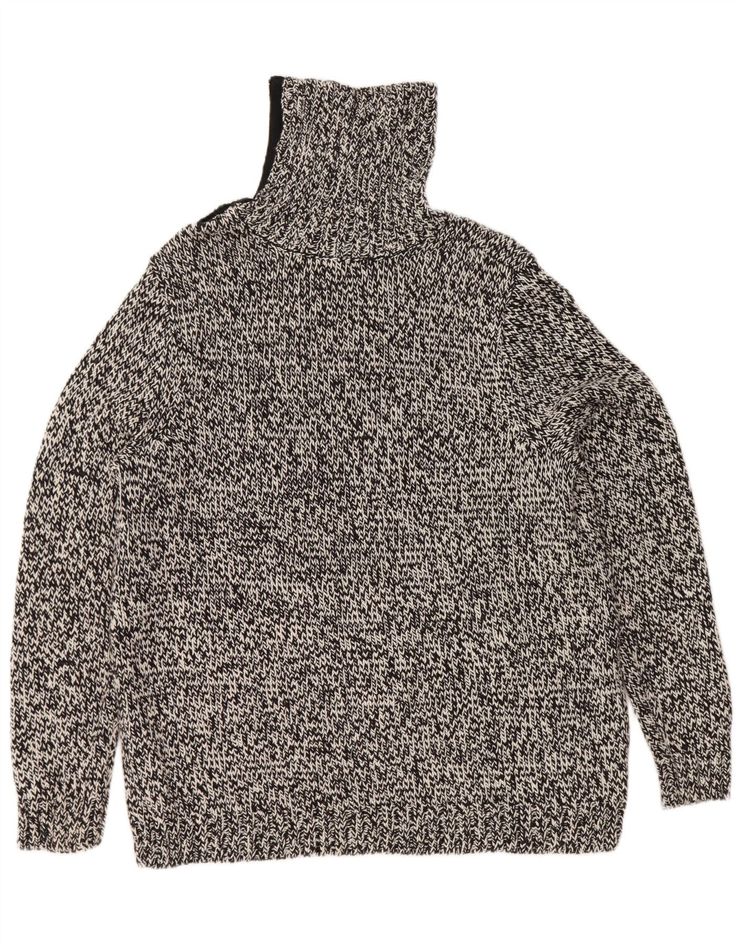 Chaps Womens Roll Neck Jumper Sweater UK 18 XL Black Flecked Cotton