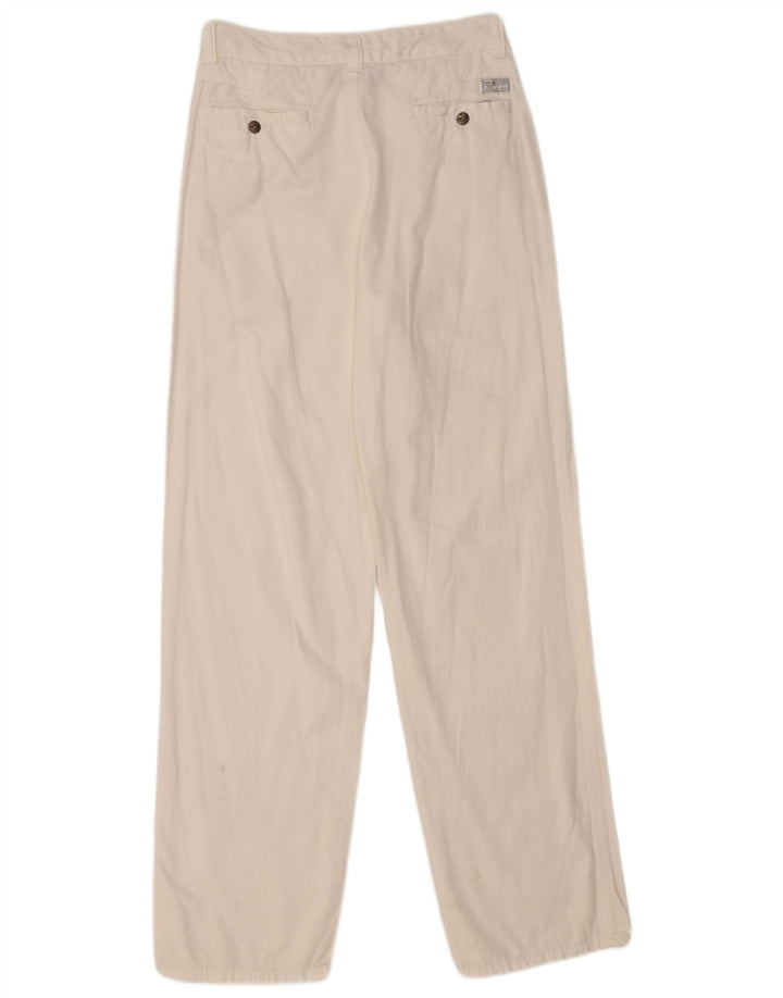 POP 84 Mens Straight Chino Trousers IT 48 Medium W34 L34 White Cotton