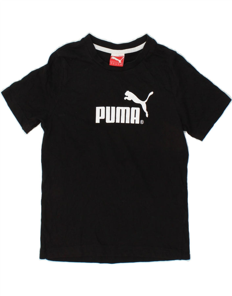 PUMA Boys Graphic T-Shirt Top 9-10 Years Medium Black | Vintage Puma | Thrift | Second-Hand Puma | Used Clothing | Messina Hembry 