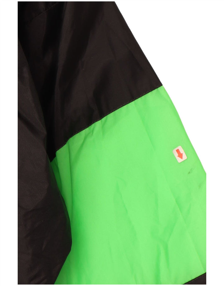K-WAY Mens Hooded Anorak Jacket UK 40 Large Black Colourblock Polyamide
