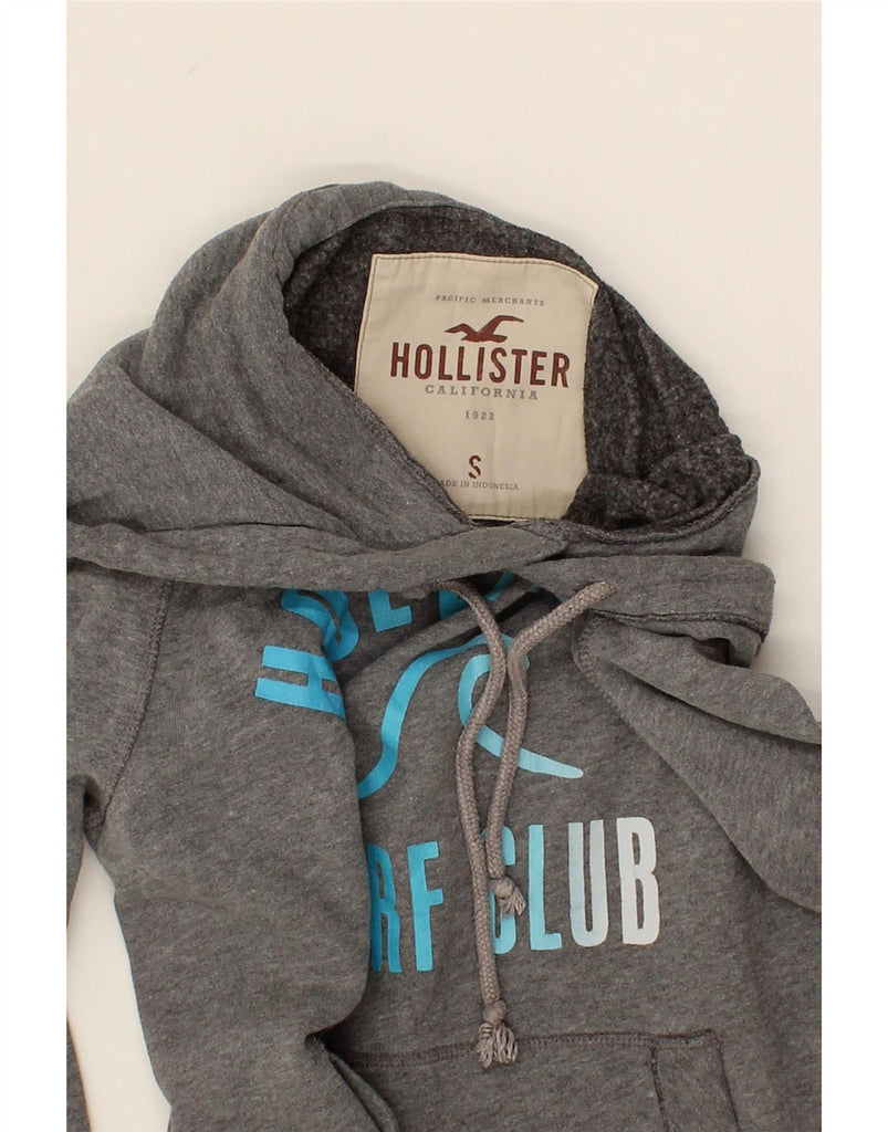 HOLLISTER Mens Graphic Hoodie Jumper Small Grey Cotton Vintage Hollister and Second-Hand Hollister from Messina Hembry 