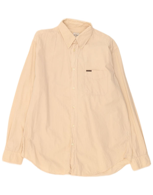 Calvin Klein Jeans Mens Shirt XL Beige Cotton
