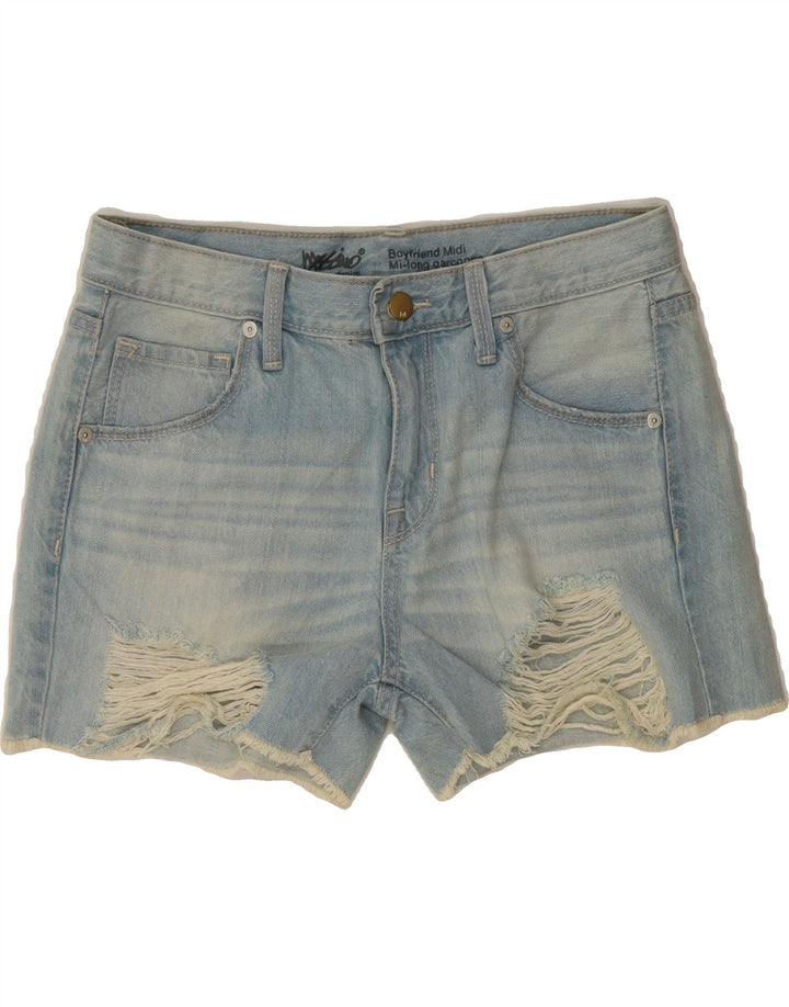 MOSSIMO Womens Boyfriend Denim Shorts US 0 XS W30  Blue Houndstooth Vintage Mossimo and Second-Hand Mossimo from Messina Hembry 