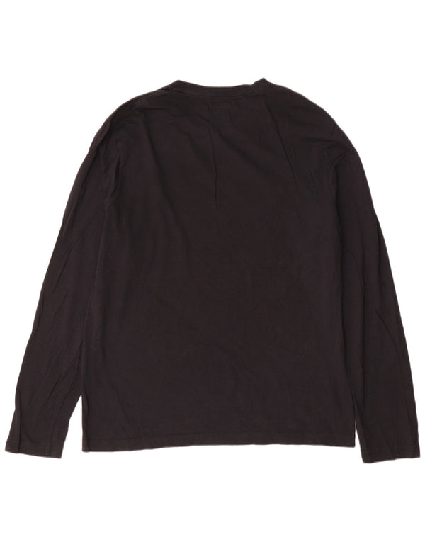 Dkny Mens Top Long Sleeve Large Black Cotton