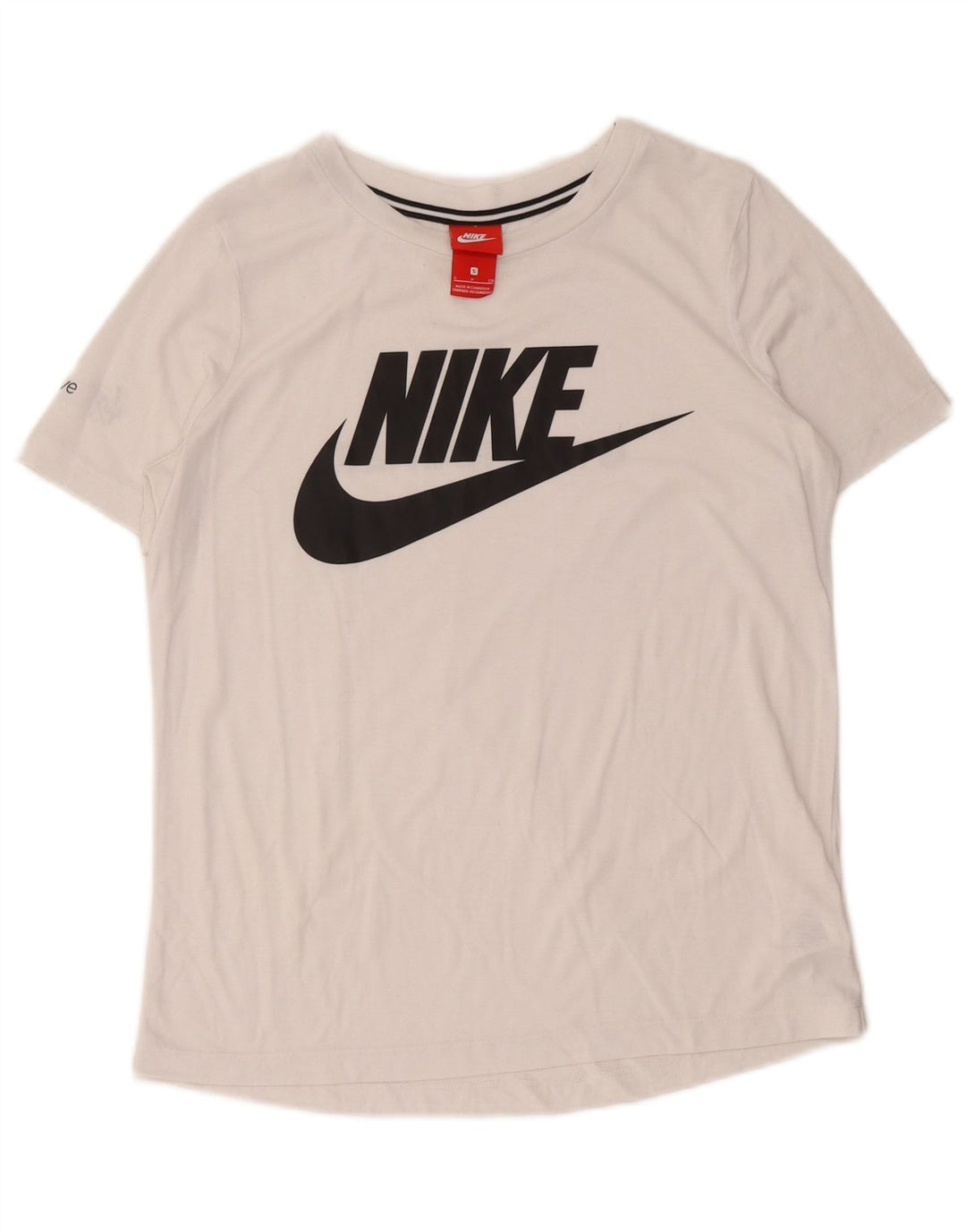 Nike Womens Graphic T-Shirt Top UK 10 Small White Polyester