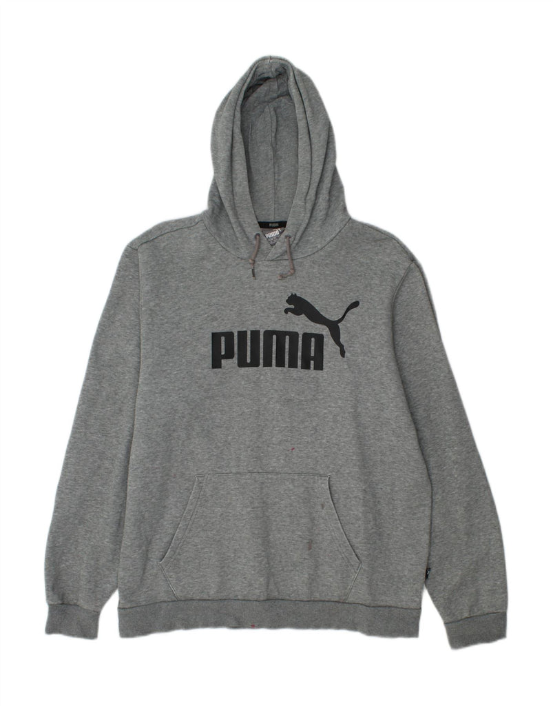 PUMA Mens Graphic Hoodie Jumper Large Grey Cotton Vintage Puma and Second-Hand Puma from Messina Hembry 