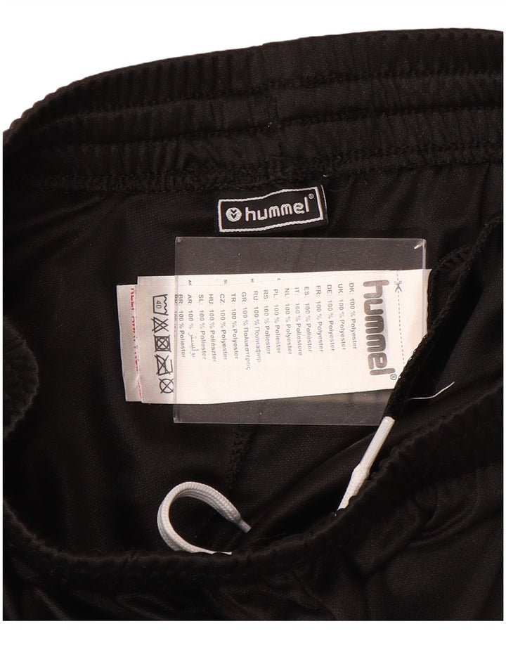 HUMMEL Boys Graphic Tracksuit Trousers 14-15 Years Black Polyester