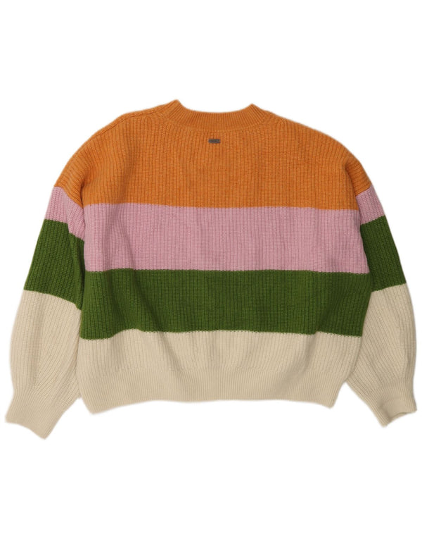 Barbour Womens Crop Boat Neck Jumper Sweater UK 18 XL Multicoloured Striped