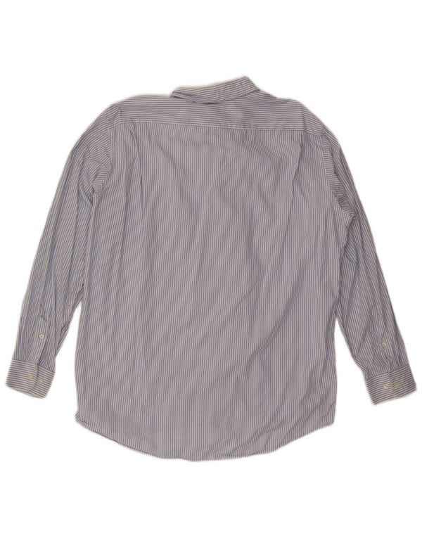 LACOSTE Mens Shirt Size 42 Large Blue Pinstripe Cotton