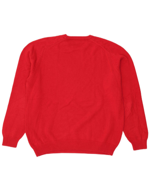 Peter Fitch Mens Crew Neck Jumper Sweater Large Red Cotton