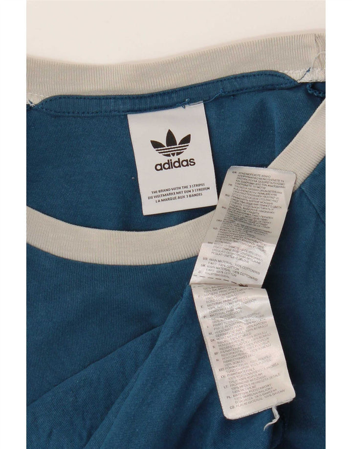 Adidas Mens T-Shirt Top Medium Blue Cotton
