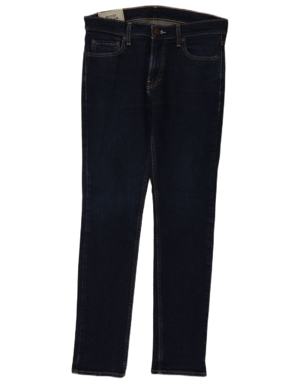 Hollister Mens Skinny Jeans W32 L32 Navy Blue Cotton