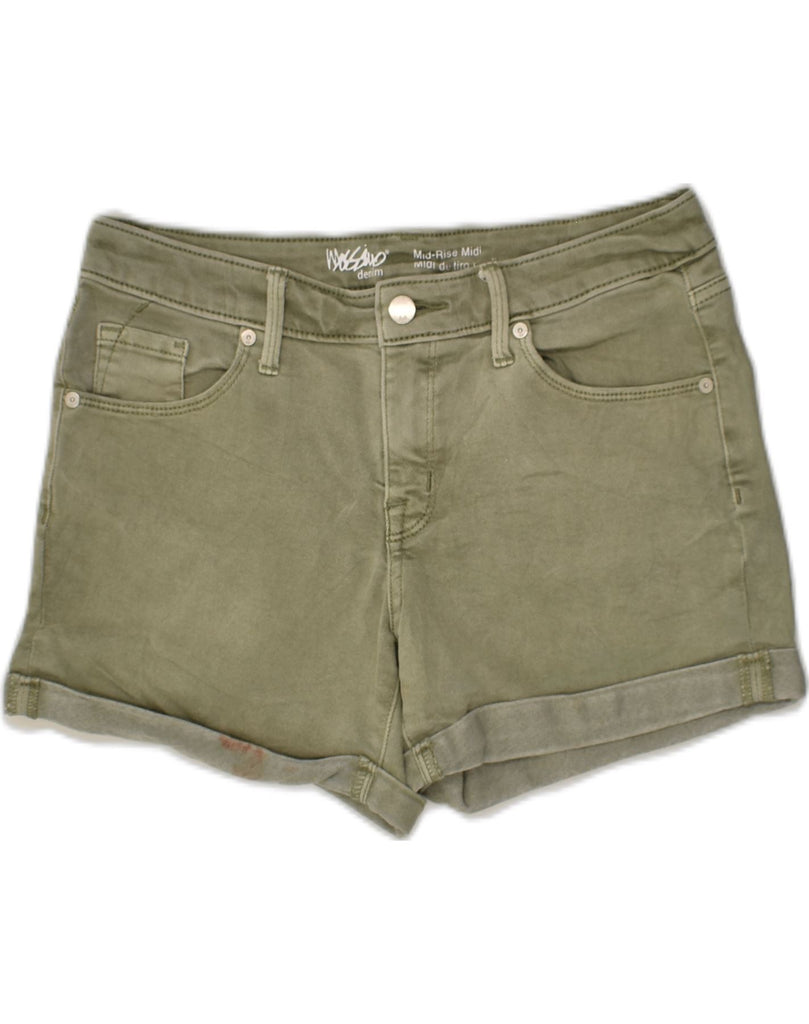 MOSSIMO Womens Mid Rise Denim Shorts US 6 Medium W28 Green Cotton | Vintage Mossimo | Thrift | Second-Hand Mossimo | Used Clothing | Messina Hembry 