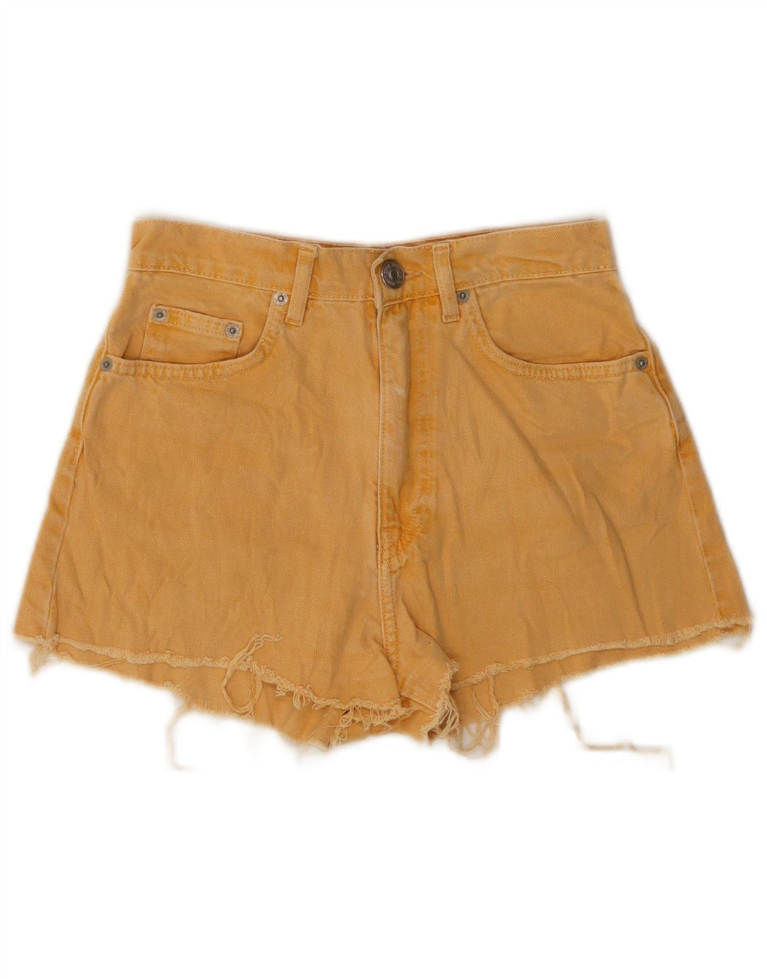 ZARA Womens Denim Shorts EU 34 2XS W24  Yellow