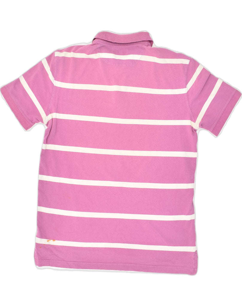 MASSIMO DUTTI Mens Polo Shirt Medium Pink Striped Cotton | Vintage Massimo Dutti | Thrift | Second-Hand Massimo Dutti | Used Clothing | Messina Hembry 