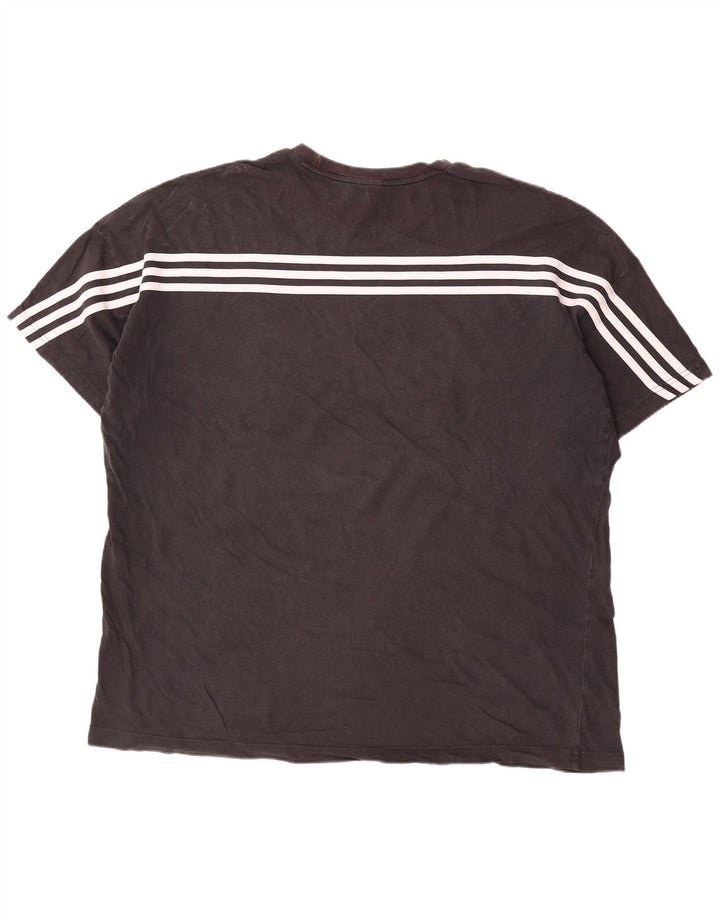 Adidas Mens T-Shirt Top 2XL Black Cotton