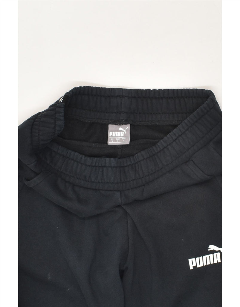 PUMA Mens Tracksuit Trousers Joggers Small Black Cotton | Vintage Puma | Thrift | Second-Hand Puma | Used Clothing | Messina Hembry 