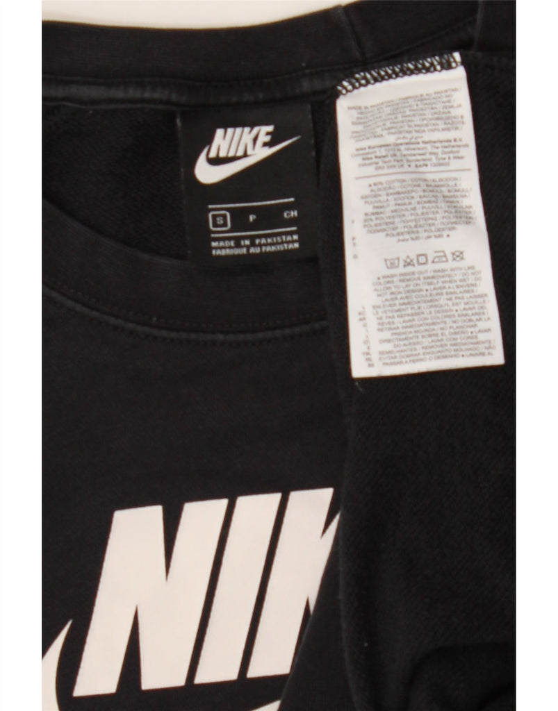 NIKE Womens Graphic Sweatshirt Jumper UK 10 Small Black Cotton Vintage Nike and Second-Hand Nike from Messina Hembry 