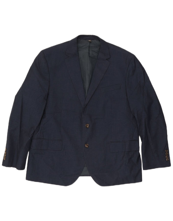 Marks & Spencer Mens 2 Button Blazer Jacket UK 46 XL Navy Blue Polyester