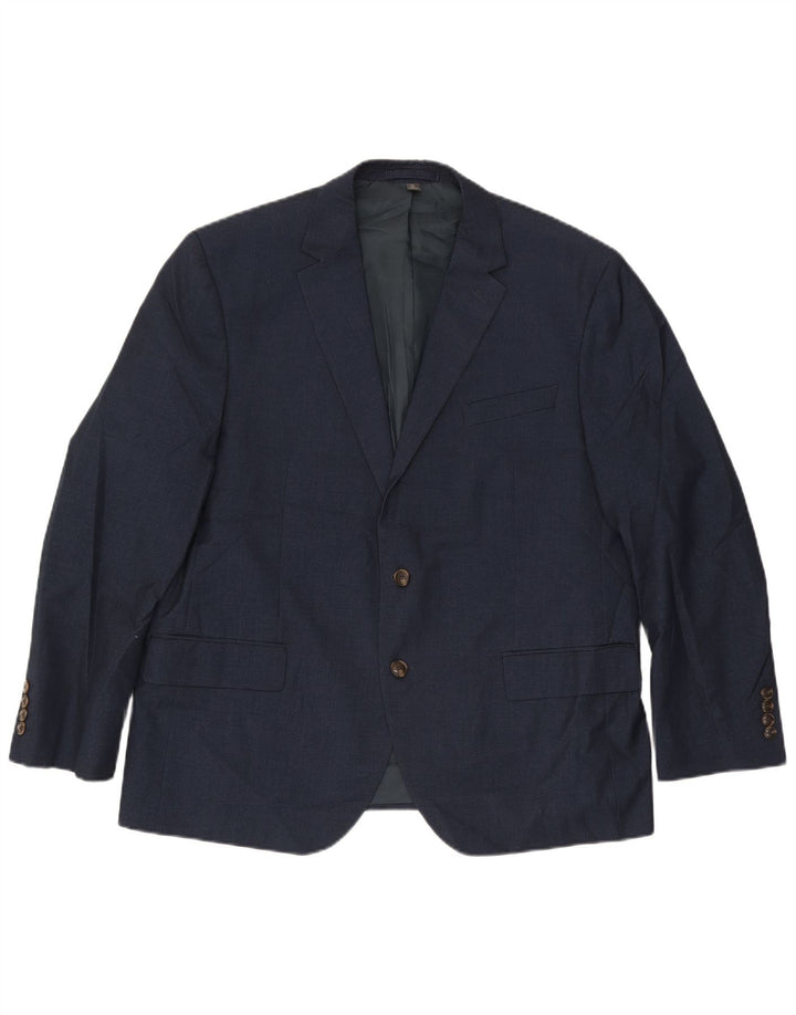 Marks & Spencer Mens 2 Button Blazer Jacket UK 46 XL Navy Blue Polyester