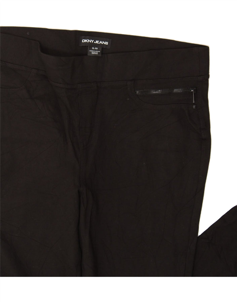 DKNY Womens Skinny Casual Trousers UK 18 XL W36 L28 Black Rayon Vintage Dkny and Second-Hand Dkny from Messina Hembry 