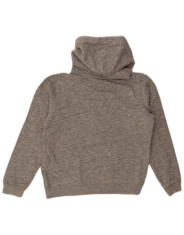 Jack Wills Womens Graphic Hoodie Jumper UK 12 Medium Grey Flecked Cotton