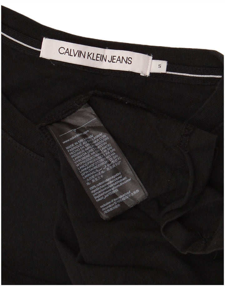 CALVIN KLEIN JEANS Mens Graphic T-Shirt Top Small Black Cotton