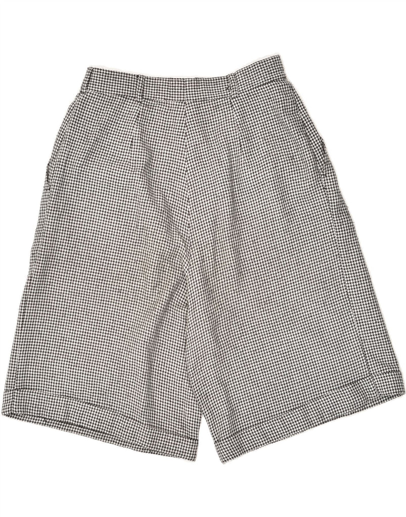 VINTAGE Womens Wide Leg Chino Shorts IT 40 Small W26  Grey Houndstooth | Vintage Vintage | Thrift | Second-Hand Vintage | Used Clothing | Messina Hembry 