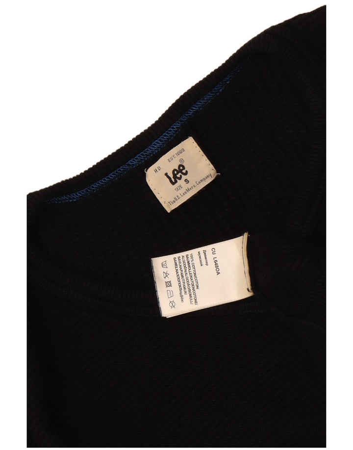 Lee Mens V-Neck Jumper Sweater Small Black Cotton