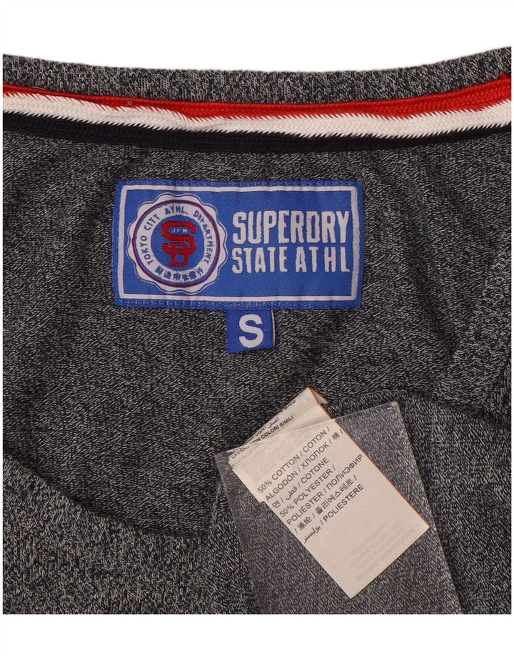Superdry Mens Graphic Vest Top Small Navy Blue Flecked Cotton