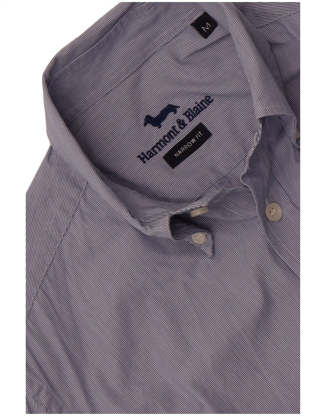 Harmont & Blaine Mens Narrow Fit Shirt Medium Blue Striped