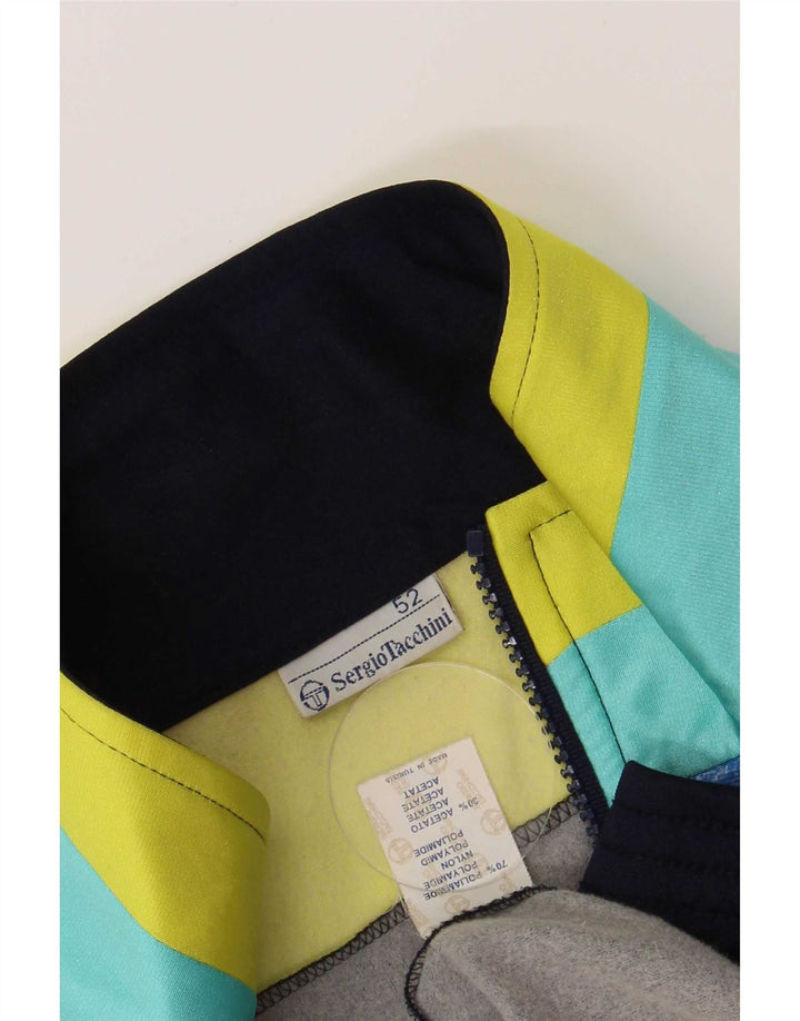 Sergio Tacchini Mens Tracksuit Top Jacket IT 52 Large Navy Blue Retro