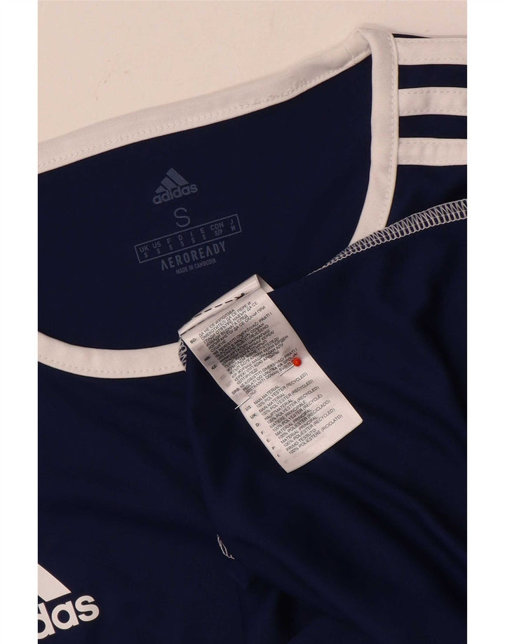 Adidas Mens Aeroready T-Shirt Top Small Navy Blue Colourblock Polyester