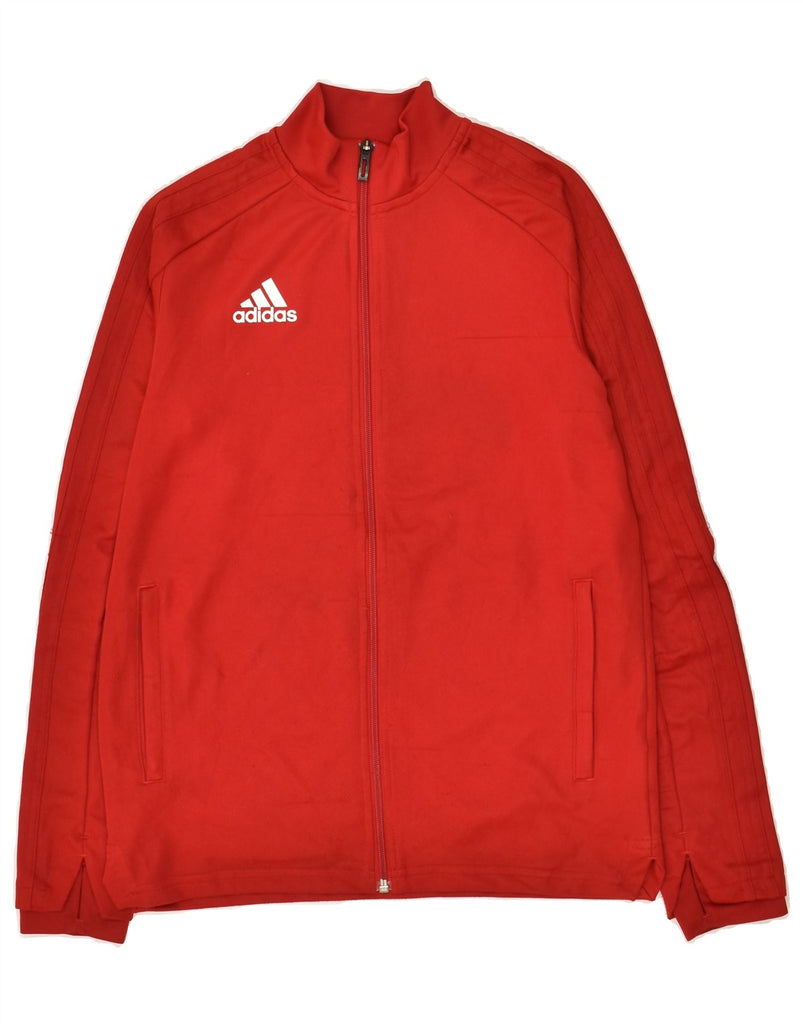 ADIDAS Girls Tracksuit Top Jacket 13-14 Years Red Colourblock Polyester | Vintage Adidas | Thrift | Second-Hand Adidas | Used Clothing | Messina Hembry 