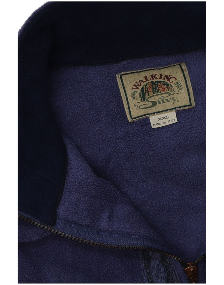 Silvy Mens Fleece Jacket UK 44 2XL Purple