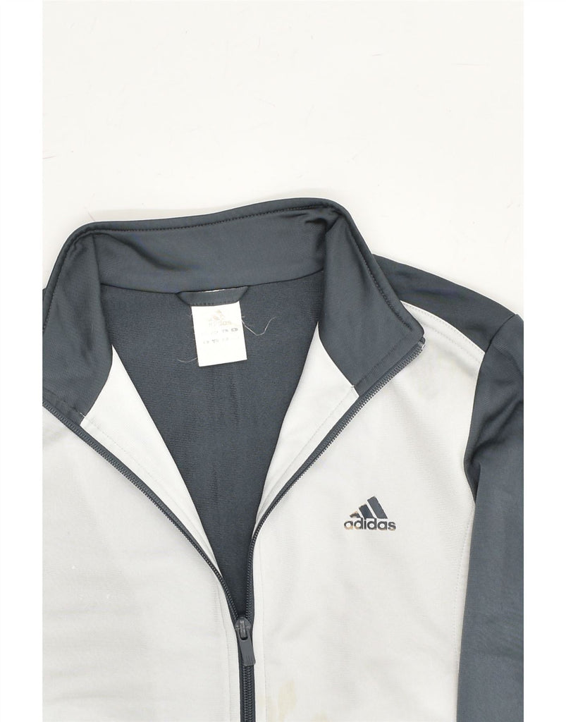 ADIDAS Womens Tracksuit Top Jacket UK 12 Medium Grey Colourblock Polyester | Vintage Adidas | Thrift | Second-Hand Adidas | Used Clothing | Messina Hembry 