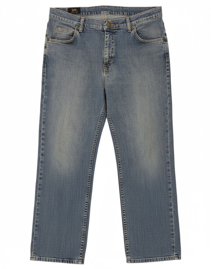 LEE Mens Brooklyn Straight Jeans W33 L27 Blue Cotton