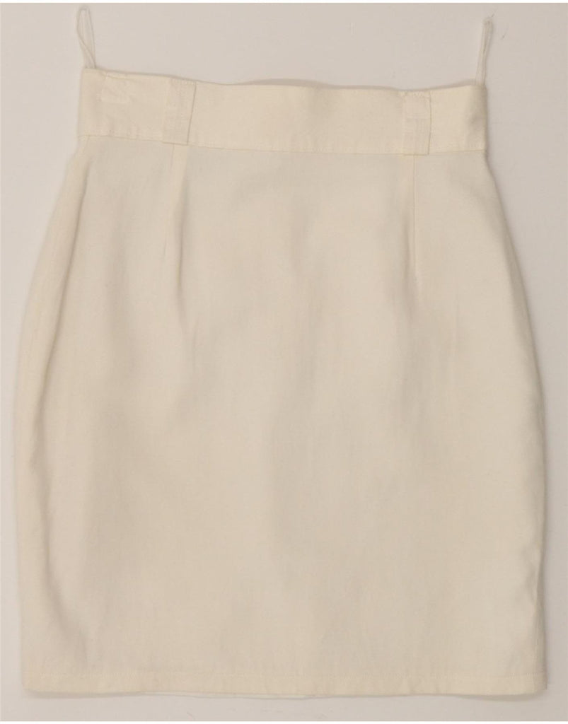 VINTAGE Womens Pencil Skirt EU 34 XS W24  Off White Vintage Vintage and Second-Hand Vintage from Messina Hembry 