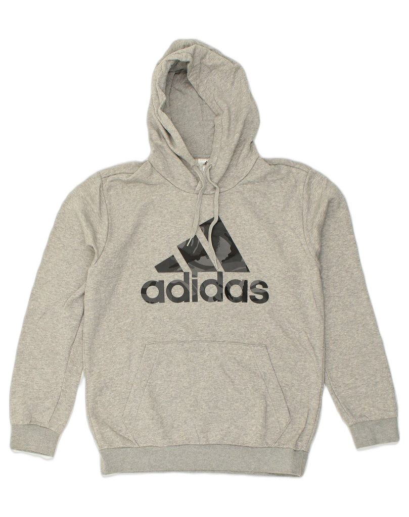 ADIDAS Mens Graphic Hoodie Jumper Medium Grey Cotton | Vintage Adidas | Thrift | Second-Hand Adidas | Used Clothing | Messina Hembry 