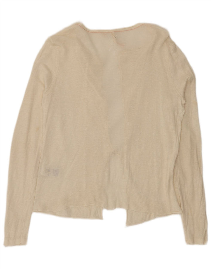 White Stuff Womens Cardigan Sweater UK 12 Medium Off Linen