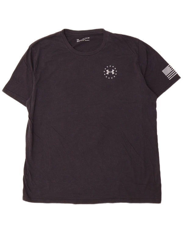 Under Armour Mens Heat Gear Graphic T-Shirt Top 2XL Black