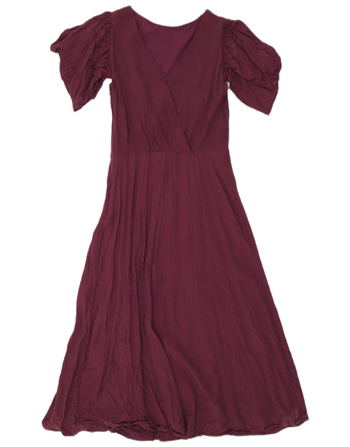 Ted Baker Womens Maxi Dress Size 2 Small Burgundy Viscose